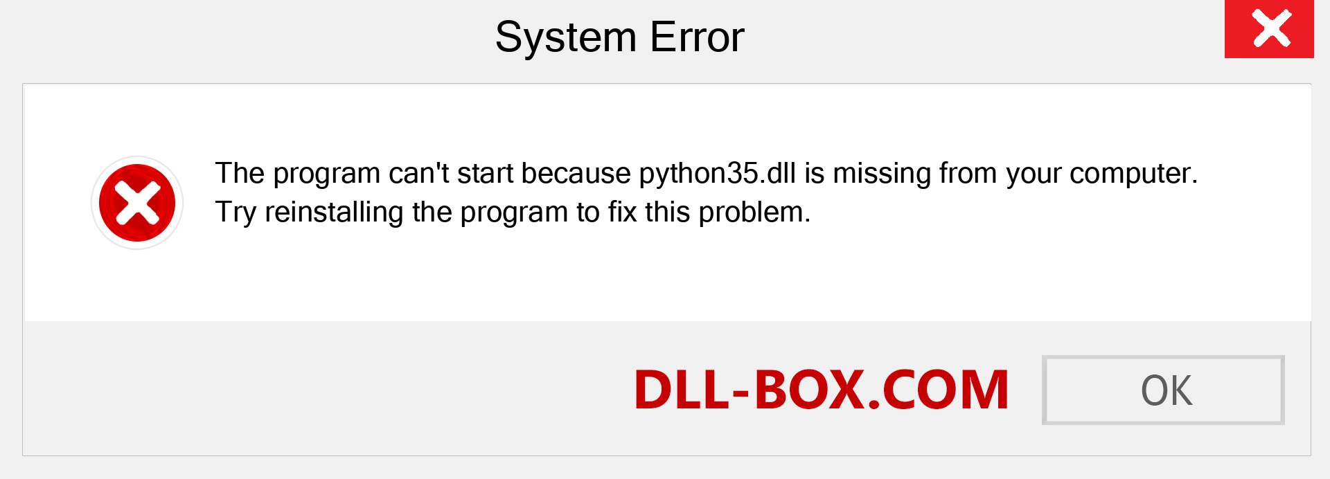  python35.dll file is missing?. Download for Windows 7, 8, 10 - Fix  python35 dll Missing Error on Windows, photos, images